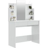 VidaXL Kaptafel met Spiegel 96x40x142 cm Hoogglans Wit