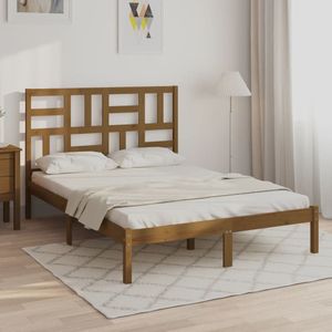 vidaXL Bedframe massief hout honingbruin 120x190 cm