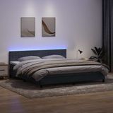 vidaXL Boxspring met matras fluweel donkergrijs 200x210 cm