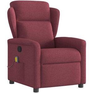vidaXL Massagestoel - Verstelbaar - Stof - Wijnrood