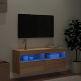 vidaXL Tv-wandmeubel met LED-verlichting 100x30x40 cm sonoma eiken