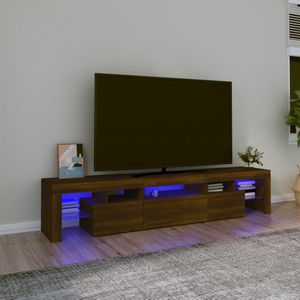 VidaXL TV-meubel met LED-verlichting 200x36,5x40 cm - Bruineikenkleurig