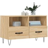 vidaXL Tv-meubel 80x36x50 cm bewerkt hout sonoma eiken