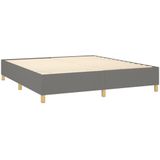 vidaXL Boxspring met matras stof donkergrijs 160x200 cm