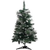 vidaXL Kunstkerstboom met standaard 60 cm PVC groen en wit