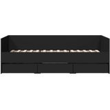 vidaXL - Slaapbank - met - lades - zonder - matrasx200 - cm - zwart
