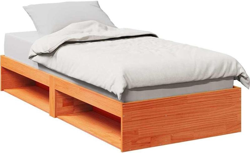 vidaXL Slaapbank zonder matras 90x200 cm massief grenenhout wasbruin