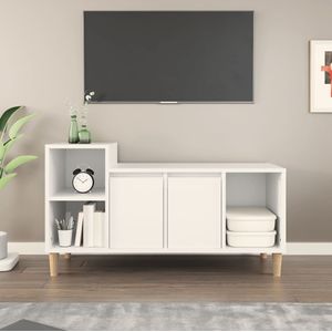 VidaXL TV-meubel 100x35x55 cm - Bewerkt Hout - Wit