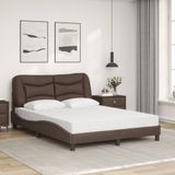 vidaXL Bed met matras kunstleer bruin 120x200 cm