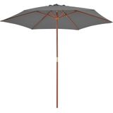 VidaXL Parasol Houten Paal 270 cm Antraciet