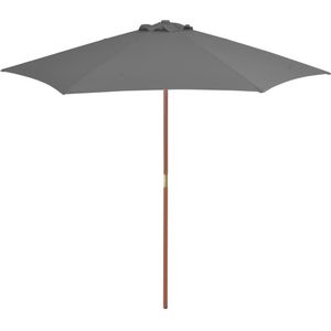 VidaXL Parasol Houten Paal 270 cm Antraciet