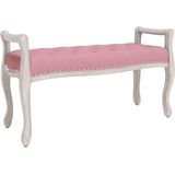 vidaXL Bankje 110x45x60 cm fluweel roze