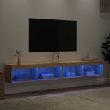 vidaXL Tv-meubels met LED-verlichting 2 st 100x30x30 cm sonoma eiken
