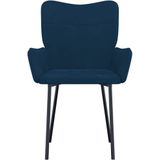 vidaXL Eetkamerstoelen 2 st fluweel blauw