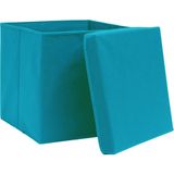 vidaXL-Opbergboxen-met-deksel-10-st-32x32x32-cm-stof-babyblauw