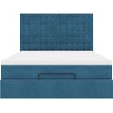 vidaXL Ottoman bed met matrassen en LED's 140x190cm fluweel