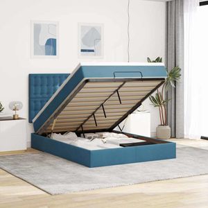 vidaXL Ottoman bed met matrassen en LED's 140x190cm fluweel