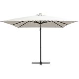 VidaXL Zweefparasol met LED-verlichting 250x250 cm - Zandkleurig