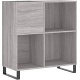 VidaXL Platenkast 84,5x38x89 cm - Bewerkt Hout - Grijs Sonoma Eikenkleurig