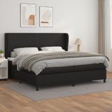 vidaXL Boxspring met matras kunstleer zwart 200x200 cm