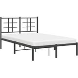 vidaXL Bedframe met hoofdbord metaal zwart 120x190 cm