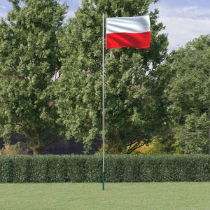 vidaXL Vlag met vlaggenmast Polen 6,23 m aluminium