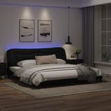 vidaXL Bedframe met LED-verlichting kunstleer zwart 200x200 cm