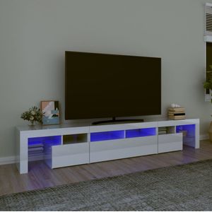 vidaXL Tv-meubel met LED-verlichting 230x36,5x40 cm hoogglans wit