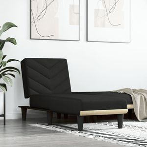 vidaXL Chaise longue stof zwart