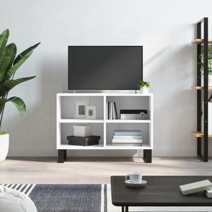 VidaXL TV-meubel 69,5x30x50 cm - Bewerkt Hout - Wit
