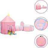 vidaXL Kinderspeeltent met 250 ballen 301x120x128 cm roze