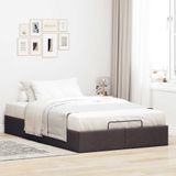 vidaXL Bedframe zonder matras 120x190 cm stof donkerbruin