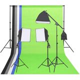 vidaXL Fotostudioverlichtingsset met achtergronden en reflector