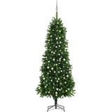 vidaXL Kunstkerstboom met verlichting en kerstballen 240 cm groen