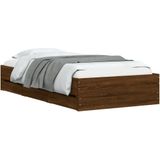 vidaXL Bedframe met lades bewerkt hout bruin eikenkleurig 90x200 cm