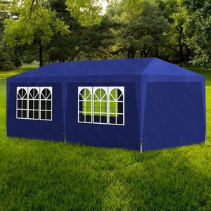 VidaXL Partytent 3x6m Blauw - Stijlvolle en Ruime Feesttent