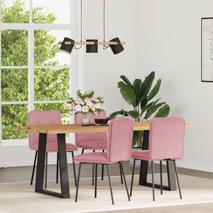 vidaXL Eetkamerstoelen 4 st fluweel roze