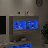 vidaXL Tv-wandmeubel met LED-verlichting 98,5x30x60,5 cm grijs sonoma