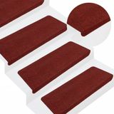 vidaXL-Trapmatten-zelfklevend-15-st-65x24,5x3,5-cm-rood