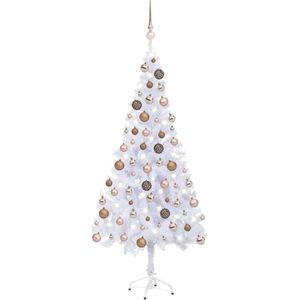 vidaXL Kunstkerstboom met verlichting en kerstballen 620 takken 180 cm