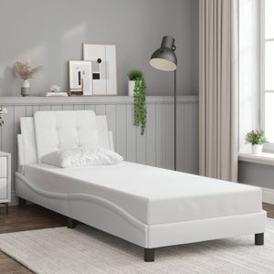 vidaXL Bedframe met hoofdbord kunstleer wit 80x200 cm