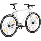 vidaXL Fiets met vaste versnelling 700 c 59 cm wit en zwart