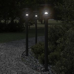 vidaXL Vloerlamp voor buiten 100 cm roestvrij staal zwart