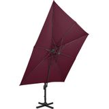 vidaXL Zweefparasol met dubbel dak 300x300 cm bordeauxrood