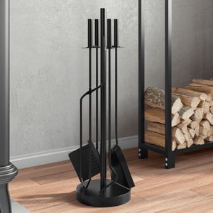 vidaXL - 5-delige - Haardset - 18x66 - cm - staal