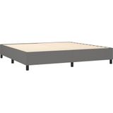 vidaXL Boxspring met matras stof donkergrijs 200x200 cm