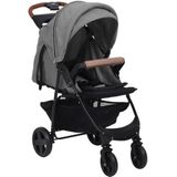 vidaXL Kinderwagen 3-in-1 staal lichtgrijs