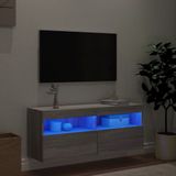 vidaXL Tv-wandmeubel met LED-verlichting 100x30x40 cm grijs sonoma