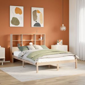 vidaXL Bed met boekenkast zonder matras massief grenenhout 160x200 cm