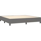 vidaXL Boxspring met matras stof donkergrijs 200x200 cm